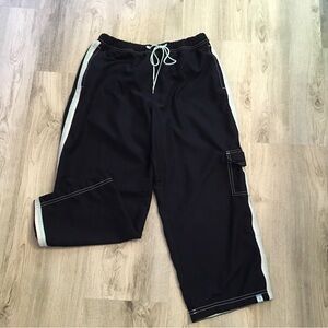 Black Capris with blue & white piping